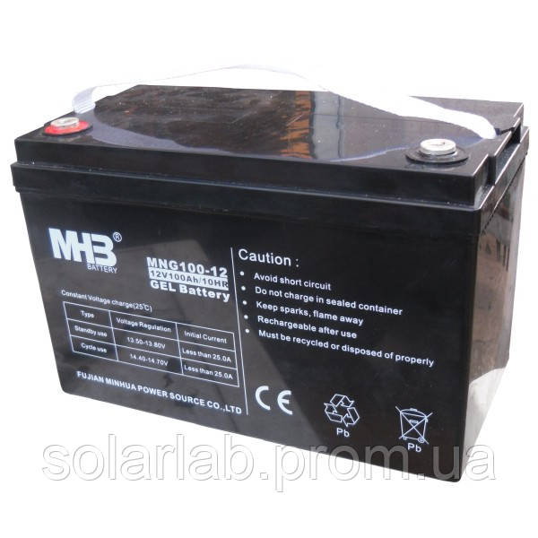 MHB battery Акумулятор гелевий 100Ач 12В, GEL, модель - MNG100-12, MHB battery