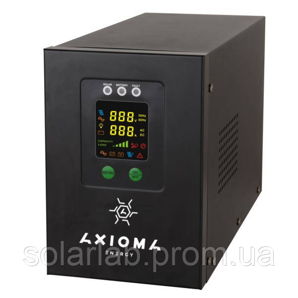 AXIOMA energy Гібридний ДБЖ+стабілізатор 800ВА (500Вт), 12В + MPPT контролер 20А 12В