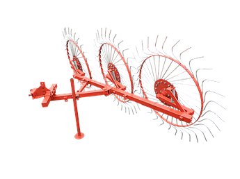 Граблі ШИП для мототрактора ворошилки 3-колісні «Сонечко» (кріплення - 1 точка)