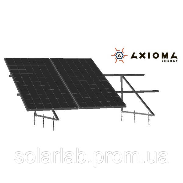 AXIOMA energy Система кріплень на 3 панелі для плоского даху з зміною кута зима-літо 40 мм, алюміній 6005 Т6 і