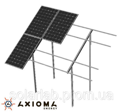 AXIOMA energy Наземна дворядна система кріплень на 90 панелей 40 мм, алюміній 6005 Т6 і оцинкована сталь,