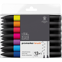 Набір двосторонніх маркерів Winsor Newton Brushmarker Яскраві 12 кольорів