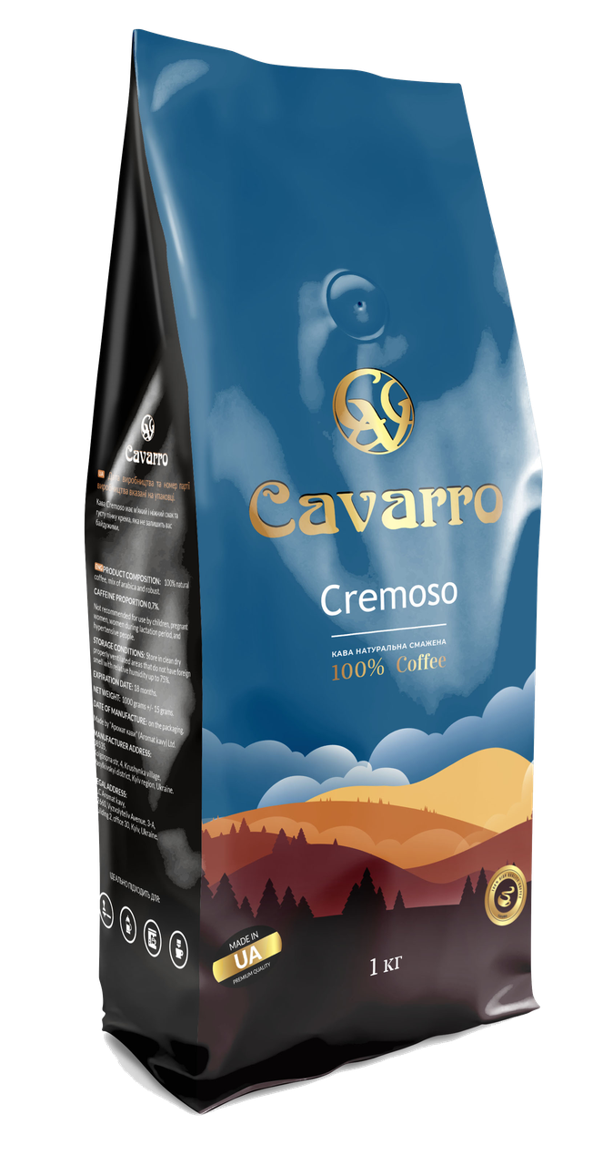 Cavarro Cremoso кава в зернах 1кг (4820235750053)