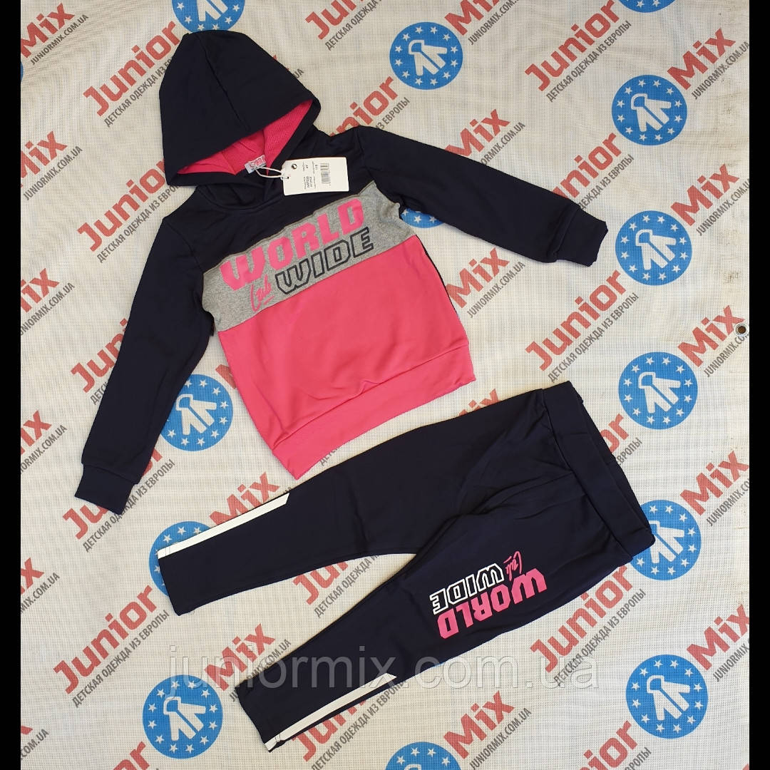 Дитячі трикотажластик спортивні костюми з невеликим утепленням для дівчаток оптом GRACE