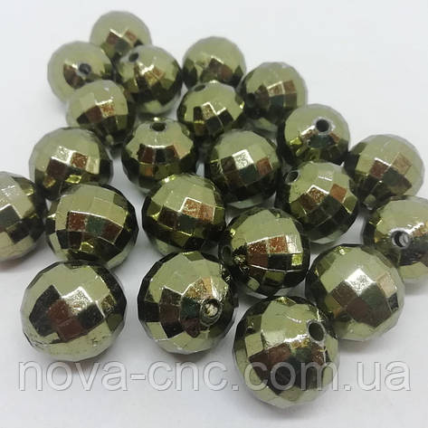 Намисто пластик "Дісце" хакі 20 мм 500 грамів, фото 1