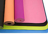 Килимок для фітнесу, йоги TPE Yoga Mat (рр. 183см*61см*6мм), фото 6