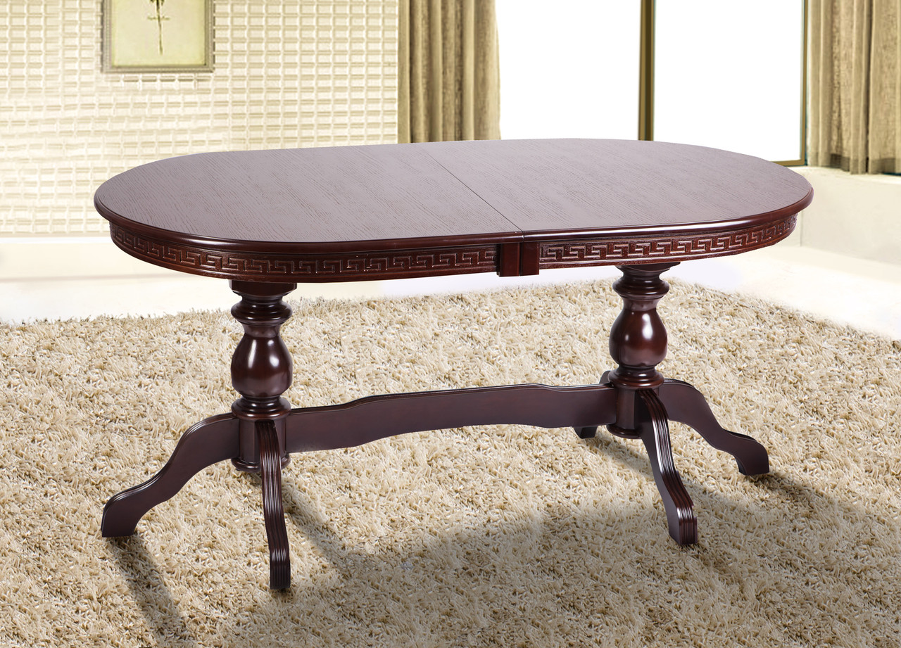 Стіл обідній овальний для кухні і вітальні Оскар люкс Мікс меблі, колір темний горіх / венге-шоколад