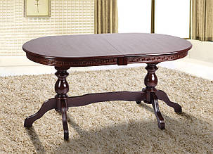 Стіл обідній овальний для кухні і вітальні Оскар люкс Мікс меблі, колір темний горіх / венге-шоколад, фото 1