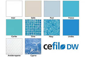 Плівки ПВХ для басейну, лайнер, мембрана, обробка та гідроізоляція, CEFIL, ALKORPLAN, ELBE blue