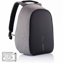 Міський рюкзак антивор під ноутбук Боббі Bobby з USB / з захистом від крадіжок сірий