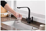 Змішувач для кухні з підключенням фільтрованої води SANTEP 876-99SD Чорний матовий, фото 2