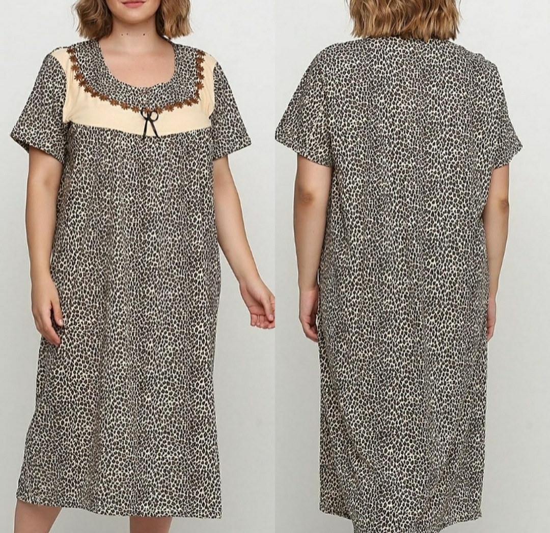 Жіноча тигрова нічна сорочка бавовна Туреччина, фото 1