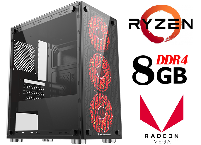 Персональний комп'ютер ігровий Ryzen 5 3400G / 8Gb_DDR4 / 500 Gb / Radeon_Vega11_DDR4