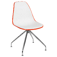 Стілець Tilia Eos-Z ніжки металеві помаранчевий - біла слонова кістка