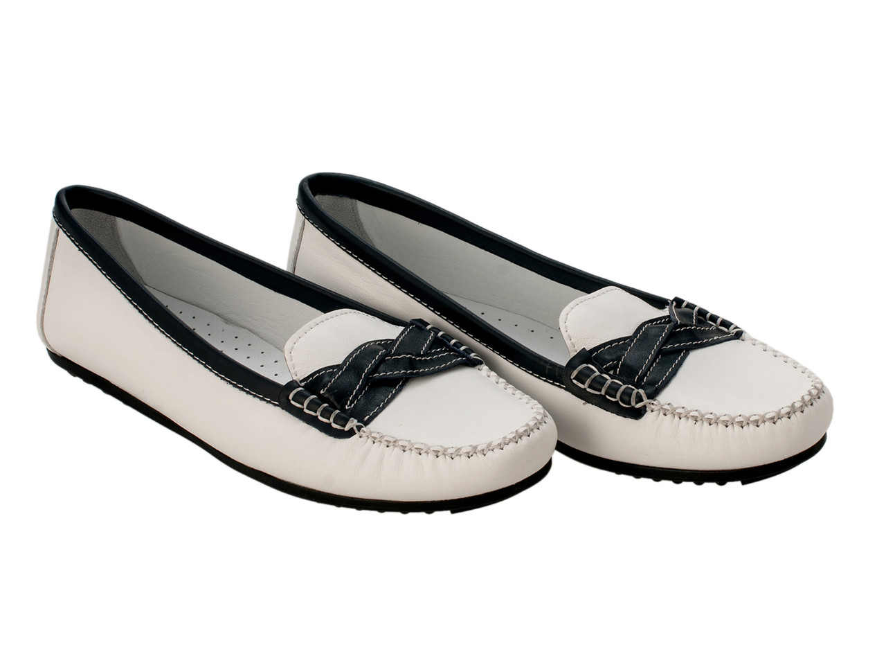 Мокасини Etor 3738-765-1  білий+синій