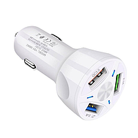 Автомобильное зарядное устройство быстрая зарядка Olaf SLS-001 Quick Charge 3.0 3 USB порта White