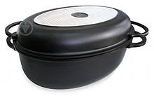 Каструля алюмінієва з кришкою сковородою Lessner 55874 Black Pro New 8,6 л