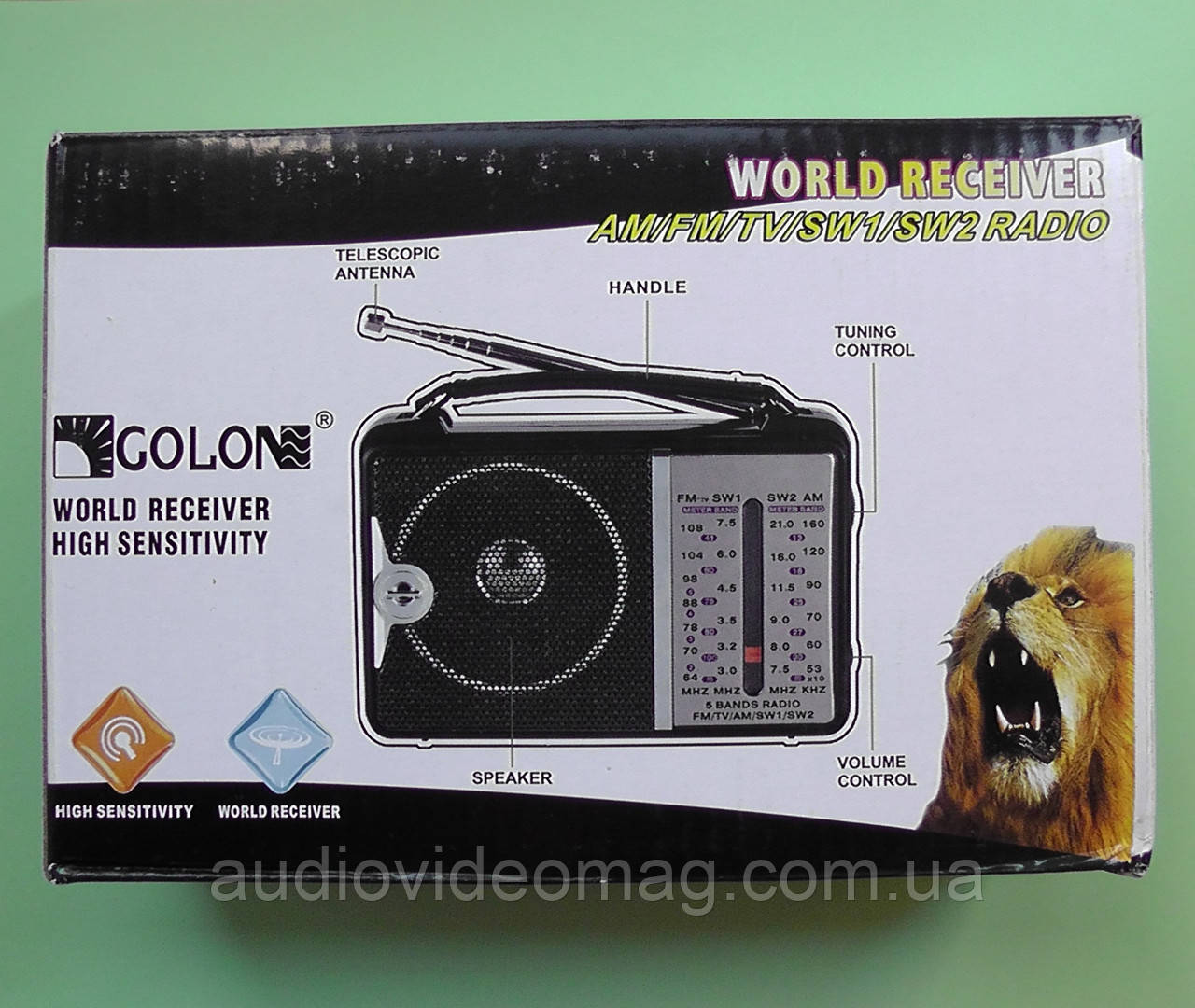 Радіоприймач всехвильовий RX-606AC FM(УКХ), TV, AM, SW1, SW2., фото 1