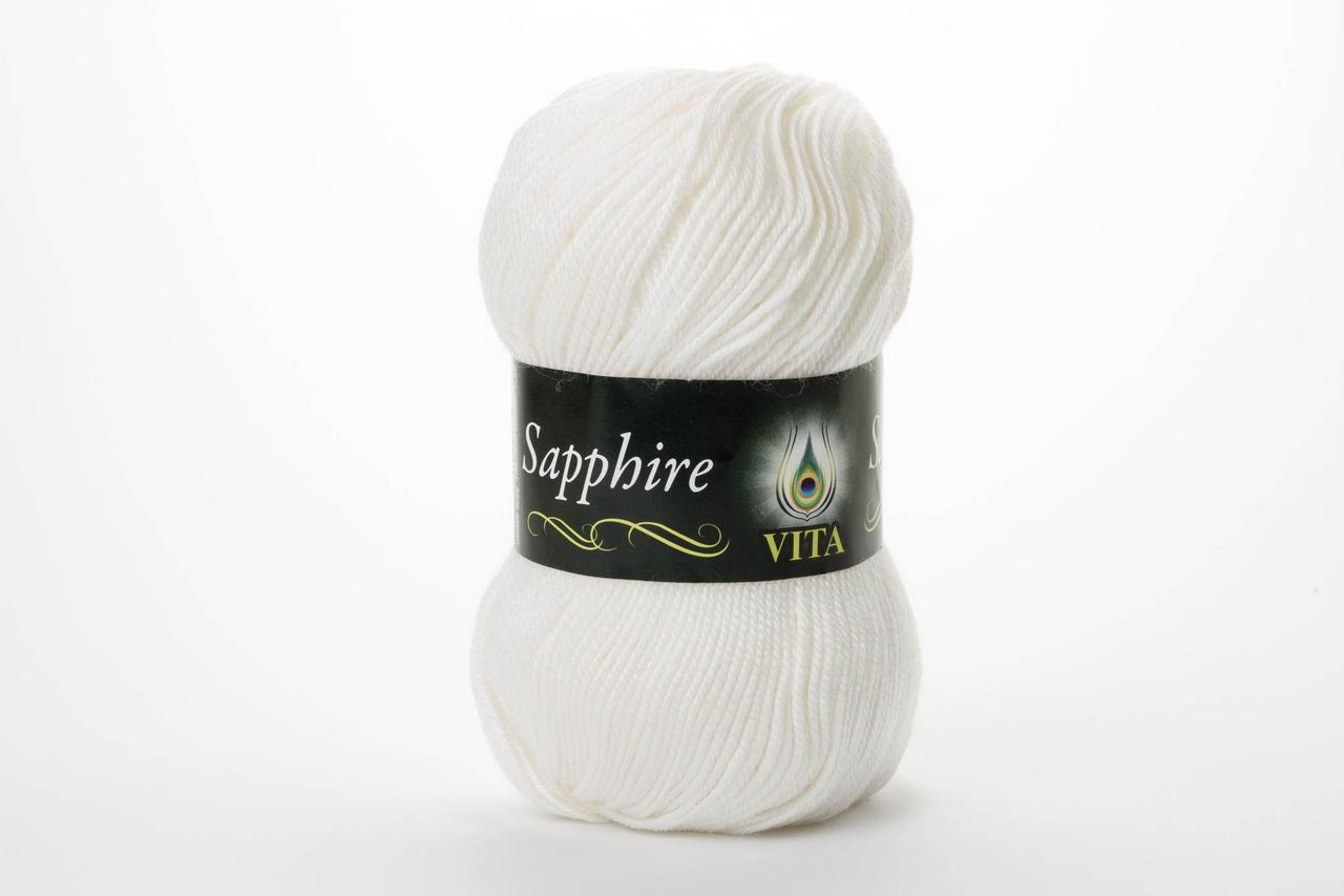 Пряжа напіввовняна VITA Sapphire, Color No.1501 білий