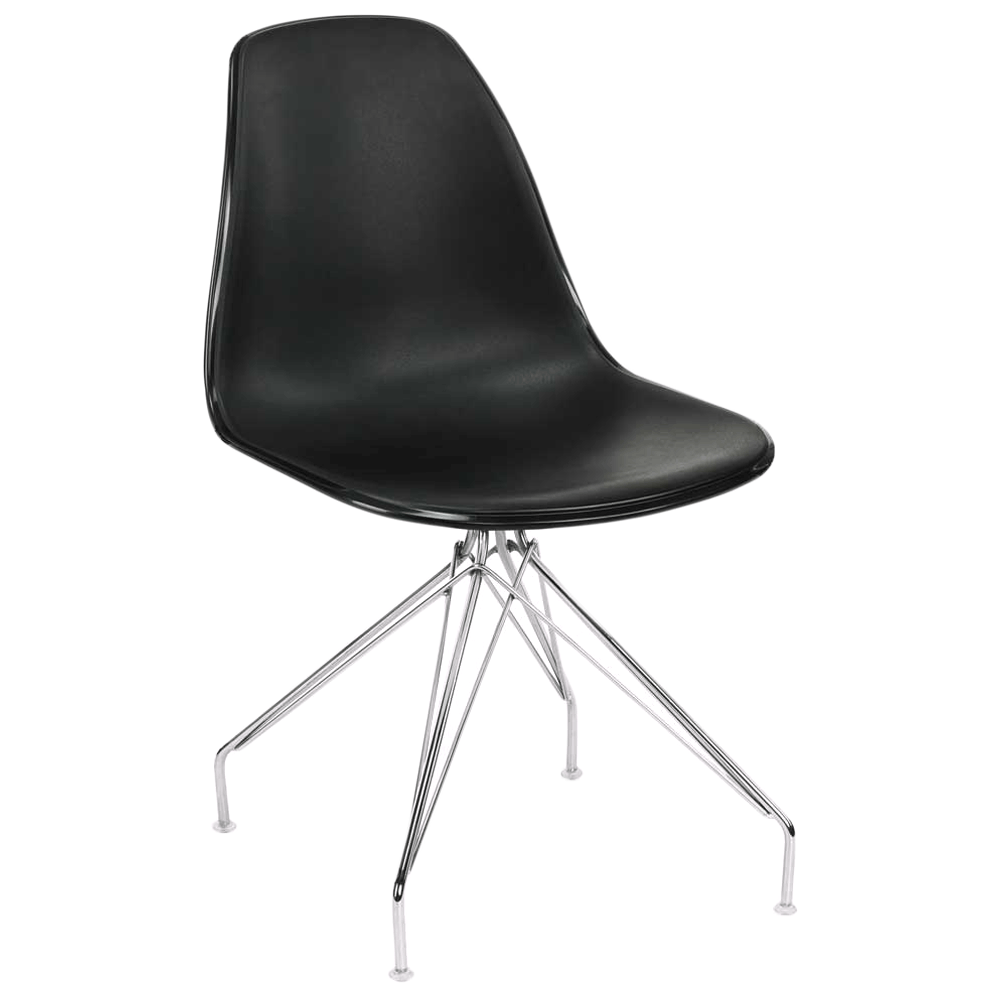 Стілець Tilia Eos-X ніжки металеві хромовані чорний - чорний, фото 1