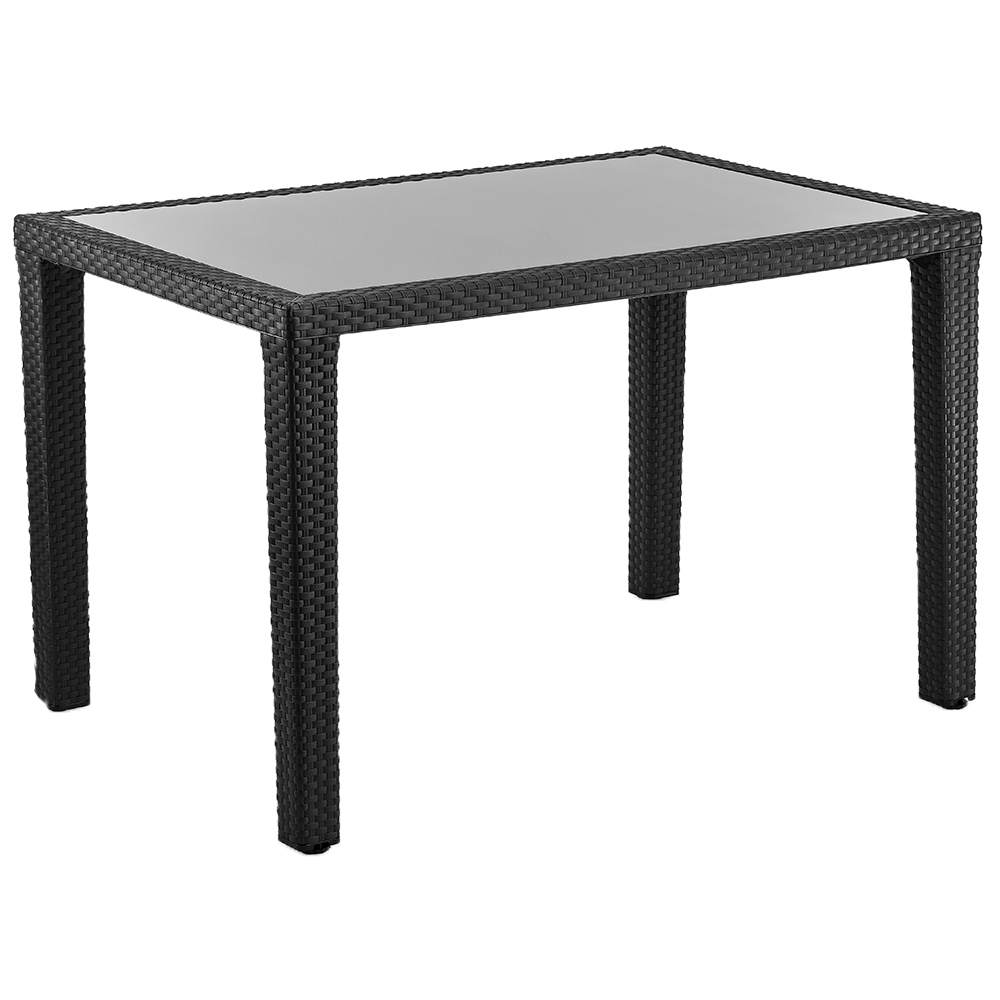 Стіл Tilia Antares 80x120 см стільниця зі скла, ніжки пластикові чорний