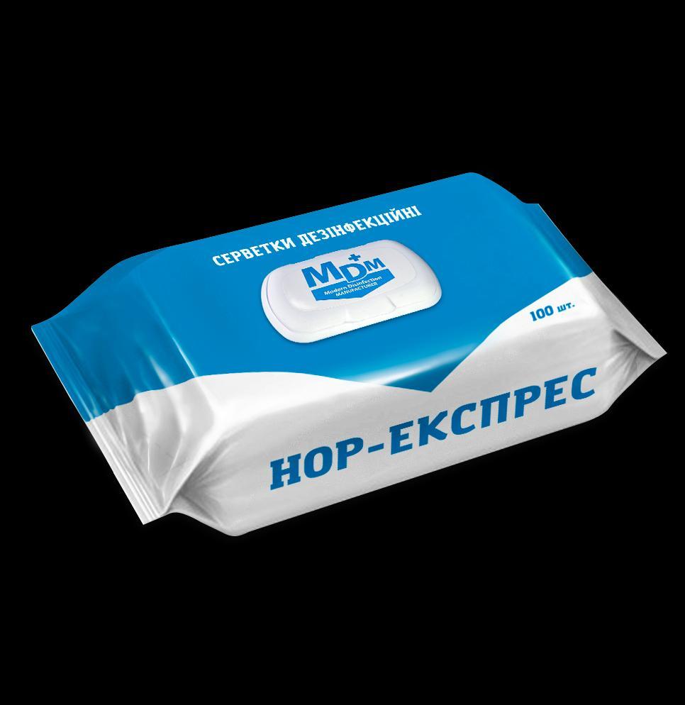 Дезінфекційні Серветки «НОР–ЕКСПРЕС» 100 шт