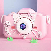 Дитячий цифровий фотоапарат Smart Kids TOY G5 Hello Kitty Рожевий 2 камери 48MP