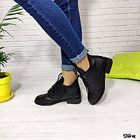 Жіночі черевики чорні шкіряні демісезонні з натуральної шкіри Осінні весняні Розмір 36 38