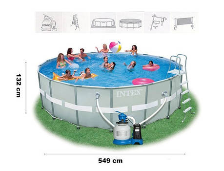 Каркасний басейн Intex 54958 Ultra Frame Pool Set З УНІКАЛЬНИМ ПІЩАНИМ ФІЛЬТРОМ, фото 1