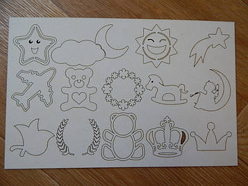 Чипборд для скрапбукінгу "Дитячий", 29*18,5см, 14шт./набір