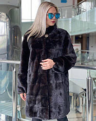 Шуба з натурального хутра норки 90 див. Колір коричневий