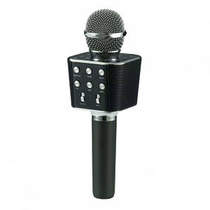 Мікрофон караоке з USB, sd, AUX, FM, Bluetooth з вбудованою колонкою 6 Вт WSTER Black Original (WS-1688)