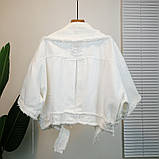 Біла жіноча куртка з рукавом до ліктя Ritafink, фото 2