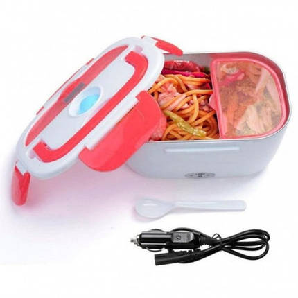 Ланч бокс з підігрівом The Electric Lunch Box 12V автомобільний контейнер для підігріву їжі в машину Червоний, фото 2