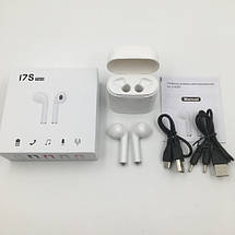 Бездротові навушники з гарнітурою TWS Stereo Pro Bluetooth плюс зарядний кейс Білі (Hbq I7S), фото 2