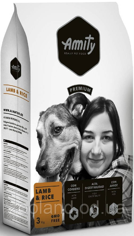 384 LAMB  4KG Amity Premium Adult  Dog  Lamb and Rice, 4 кг