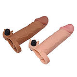 Насадка, що подовжує, на пеніс Pleasure X-Tender Vibrating Penis Sleeve Add 2", фото 5