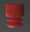 Пробка для пробірок діаметр 16 мм PE з обідками червоного кольору