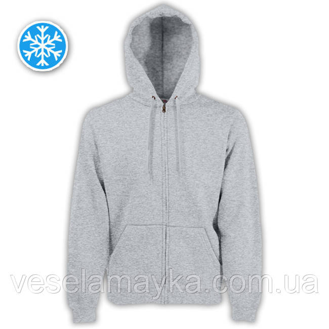 Сіра кенгурушка з капюшоном на замку (Худі), фото 1