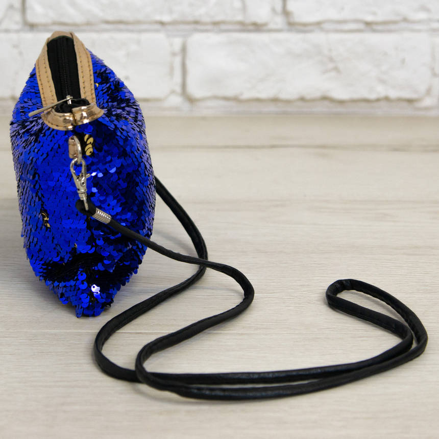 Оптом дитяча сумочка з паєтками, довга ручка, фото 2