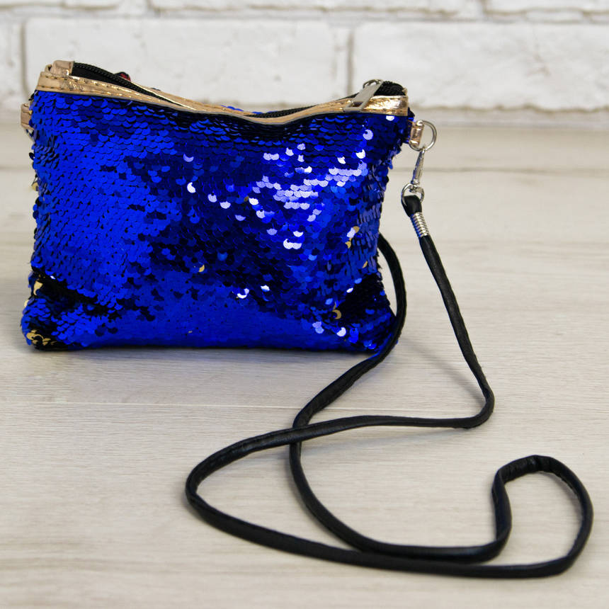 Оптом дитяча сумочка з паєтками, довга ручка, фото 1