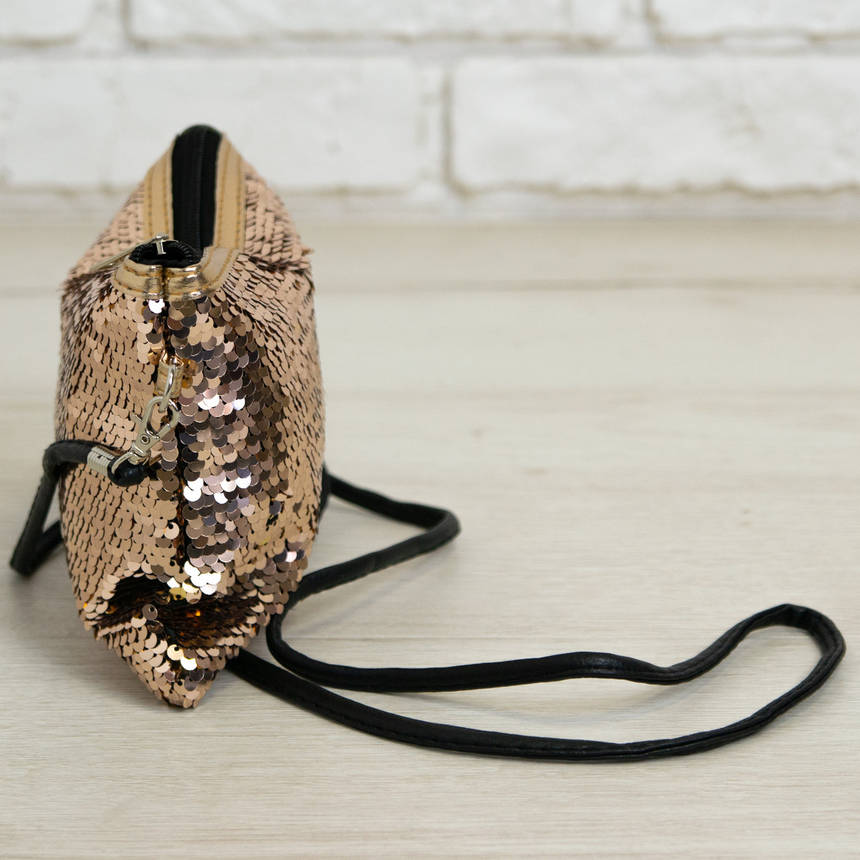 Оптом дитяча сумочка з паєтками, довга ручка, фото 2