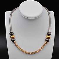 Ланцюжок металевий зі стразами колір золото та платина довжина 50 см