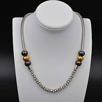 Ланцюжок металевий зі стразами колір платина довжина 50 см