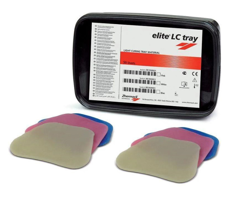 Elite LC tray, 50 шт, фотополімерна пластмаса для виготовлення індивідуальних ложок в пластинах, елит лс трей