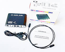 Аудіо декодер цифрового звуку з оптичного Toslink SPDIF в аналоговий 5.1 RCA тюльпани ( Конвертер оптичний / коаксіальний AC3,