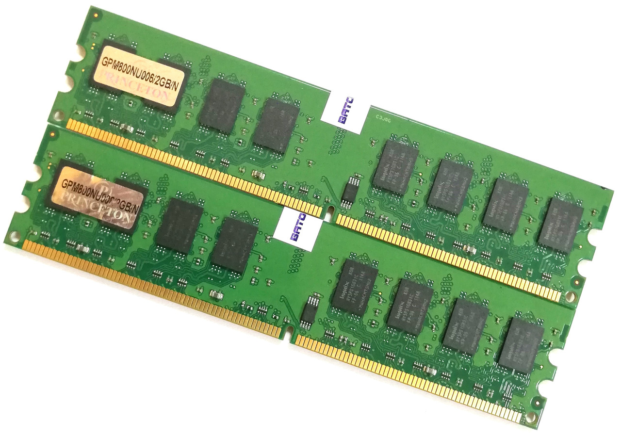 Пара оперативної пам'яті Princeton DDR2 4Gb (2Gb+2Gb) 800MHz PC2 6400U 2R8 CL6 (GPM800NU006/2GB/N) Б/В
