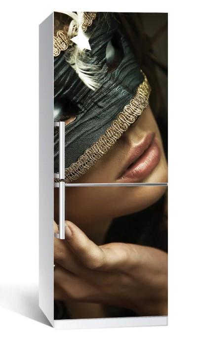 Вінілова наклейка на холодильник Загадкова дівчина, 60x180 см, наклейки на холодильник, фото 1