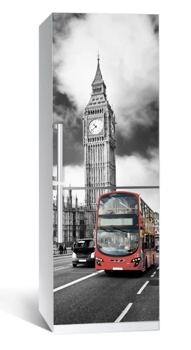 Вінілова наклейка на холодильник Лондон. 60x180 см, декор на шпалери наклейки, фото 1