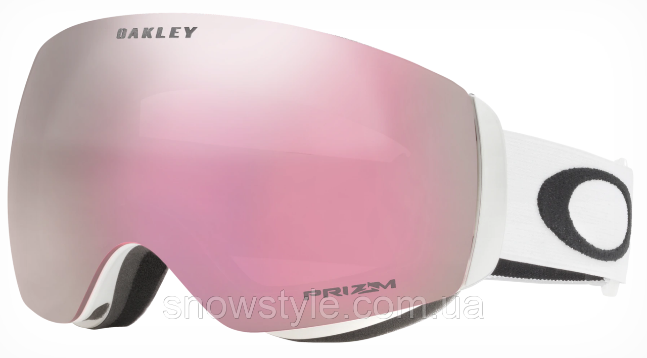Гірськолижна маска Oakley Flight Deck M (XM) White Лінза Prizm Hi Pink Iridium S1, фото 1